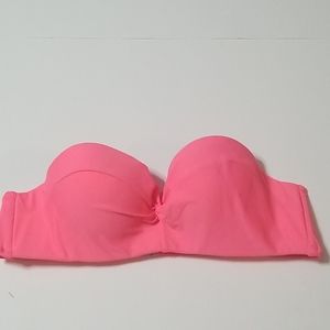 NWOT Catalina Strapless Bikini Top Coral Pink